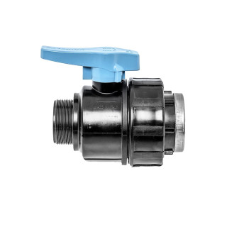 Tyleen PP kogelkraan met enkelvoudige union SchroefdraadM/F PN16