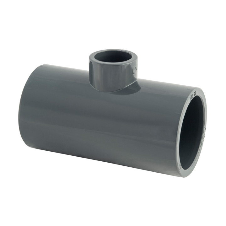 PVC T-stuk 90° verloop lijmsok PN 16