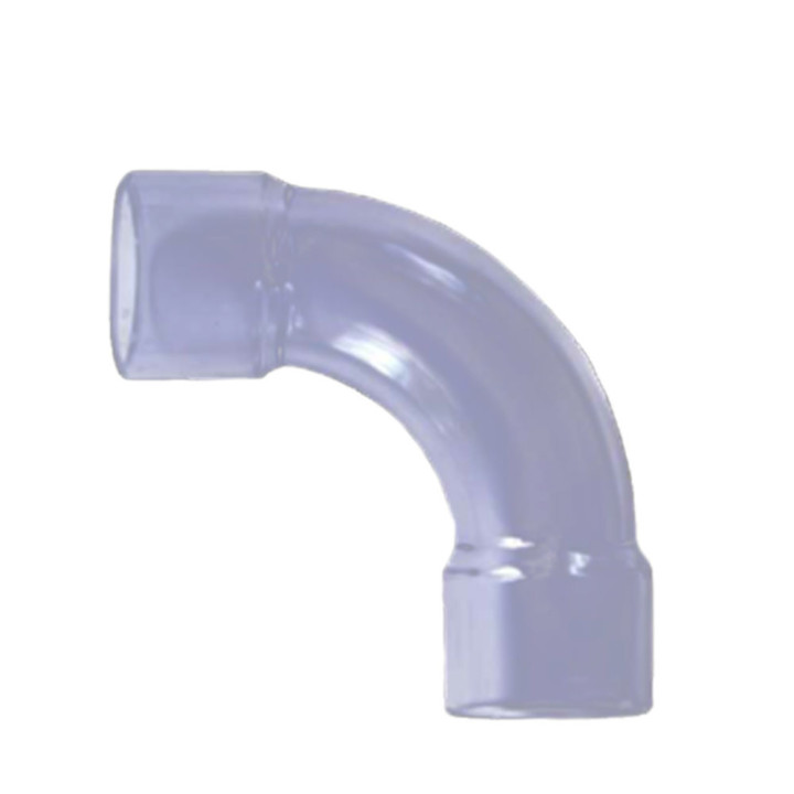 PVC Bocht 90° transparant lijmsok MOP10