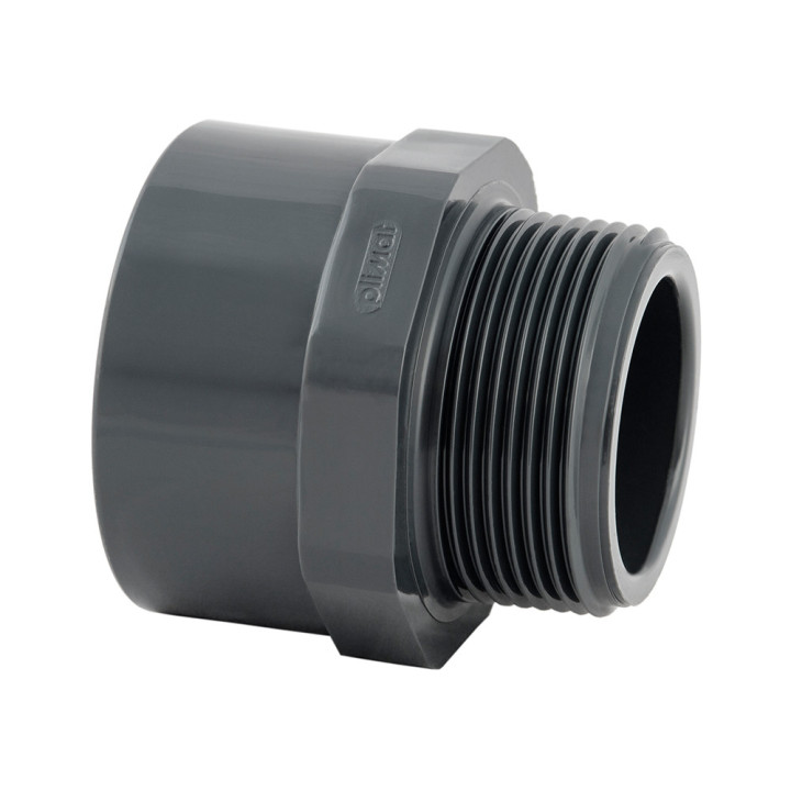 PVC Simpele adapter Lijmsok/schroefdraadM PN 10