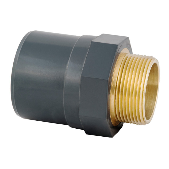 PVC  Messing adapter LijmsokMF/schroefdraadM PN16