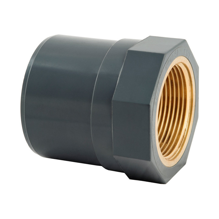 PVC Adapter messing LijmsokMF/schroefdraadF PN 16