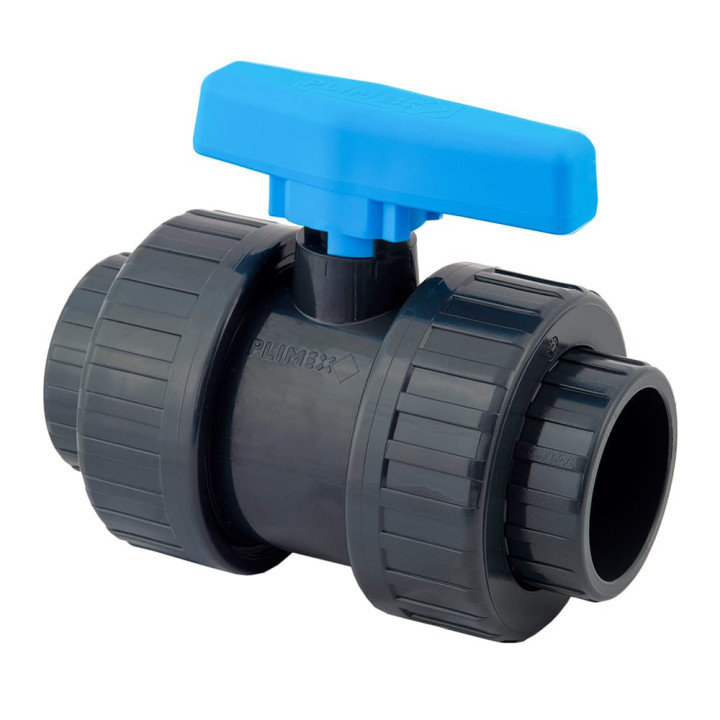 PVC kogelafsluiter met lijmverbinding PN16