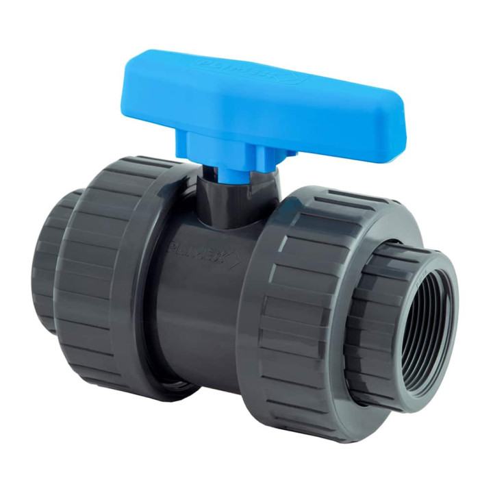 PVC Kogelkraan met schroefdraadF PN10